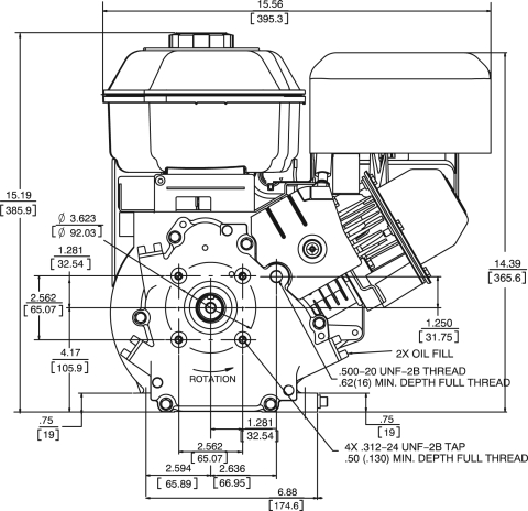 Briggs & Stratton 12T132-0036 800-Series Horizontal Engine